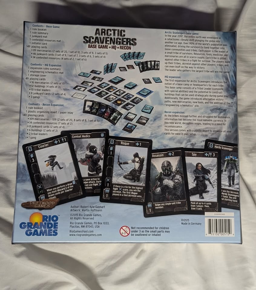 Arctic Scavengers Base Game + HQ + Recon Board Game Sealed - photo 2