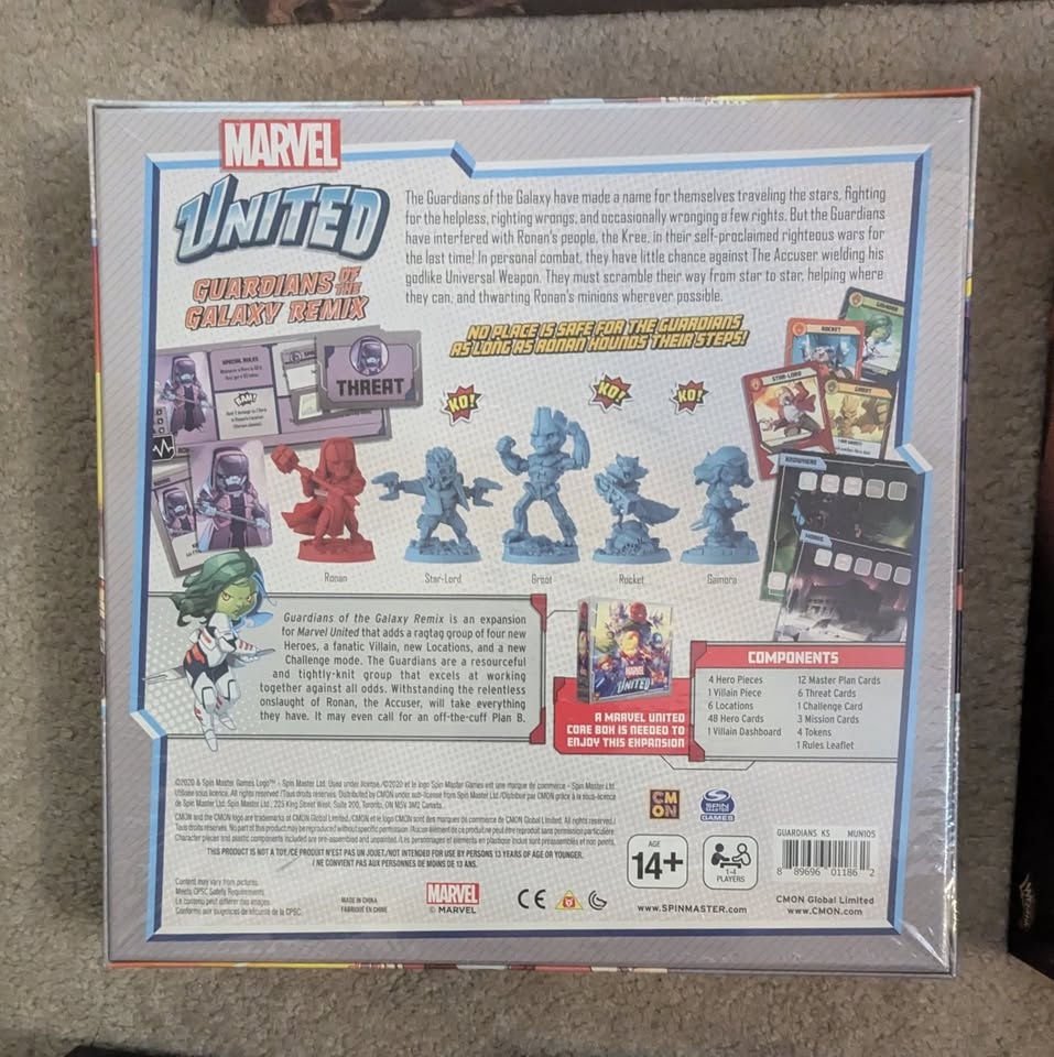 Marvel United Guardians of the Galaxy Remix Board Game Sealed - photo 2