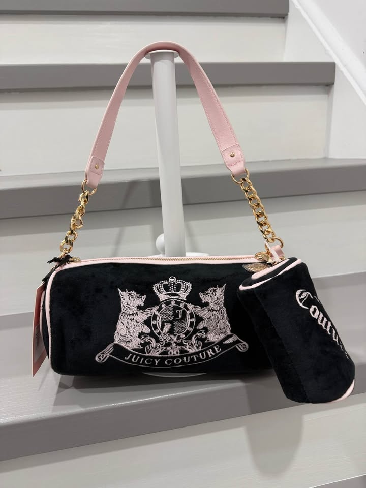 New Juicy Couture Scootie Dogs Barrel Satchel Bag - photo 2