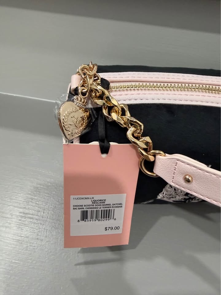 New Juicy Couture Scootie Dogs Barrel Satchel Bag - photo 3