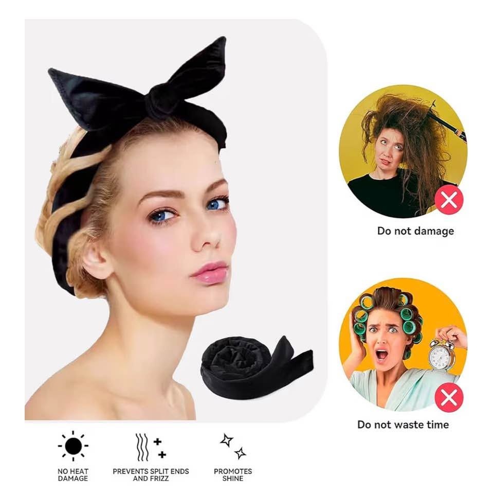 Heatless Hair Curler Set Overnight Curls Black - photo 4