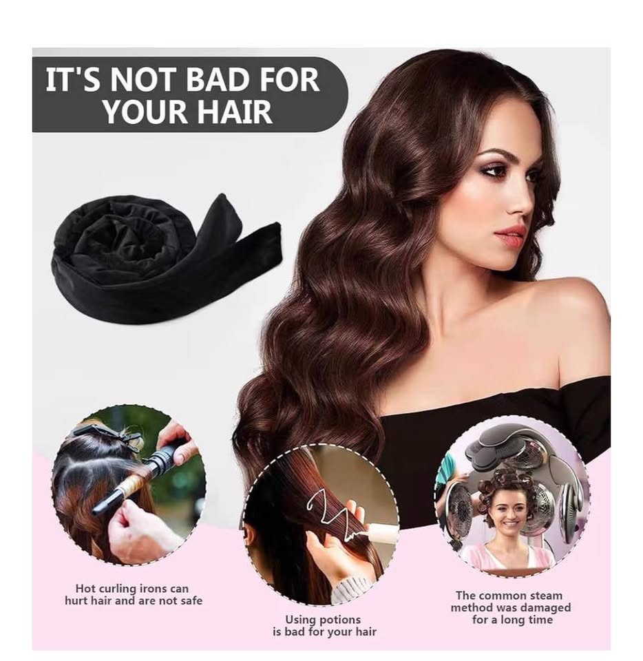 Heatless Hair Curler Set Overnight Curls Black - photo 5