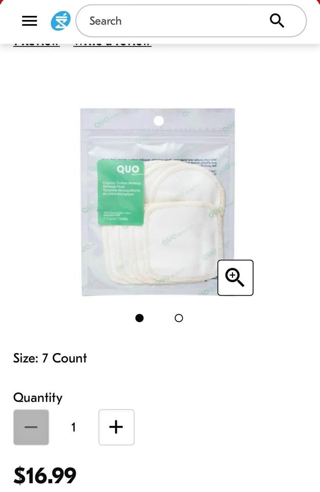 Quo Reusable Makeup Pads Organic Cotton
