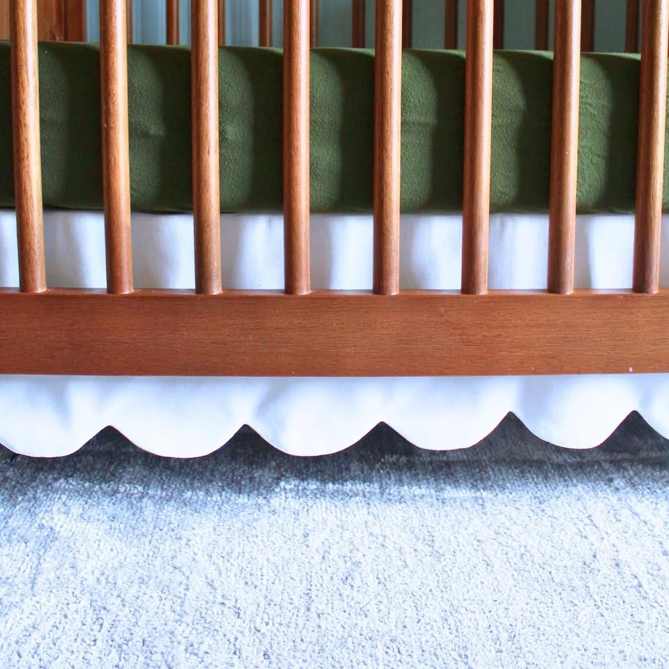 Baby Crib Bed Skirt - Scalloped