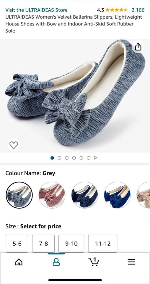 Velvet Ballerina Slippers (indoor)