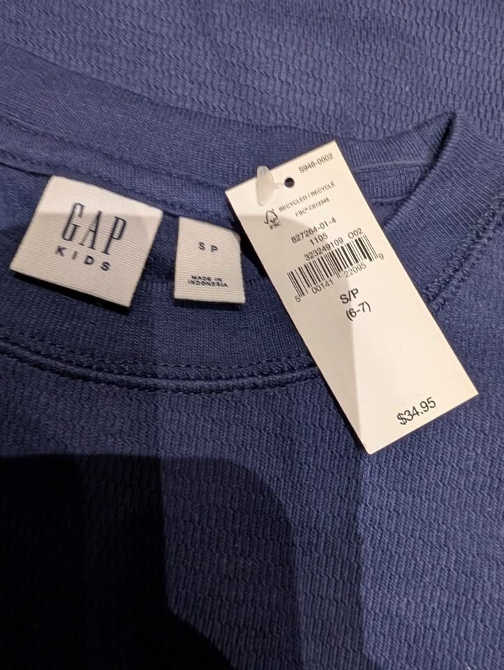 GAP Kids Uniform Long Sleeve Navy Shirt - Size S (6-7) - New w/ - photo 2