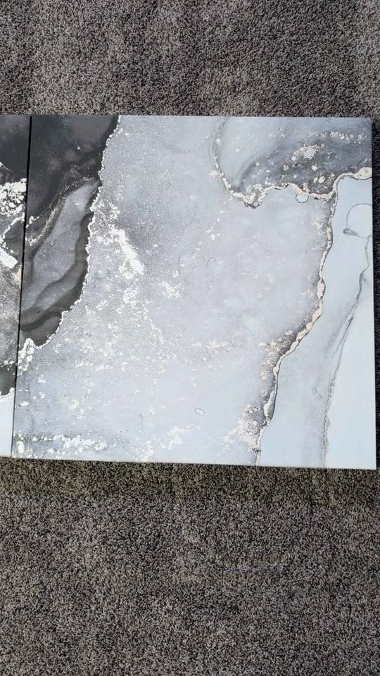 Cool abstract art 3 piece canvas set black white gray - photo 4