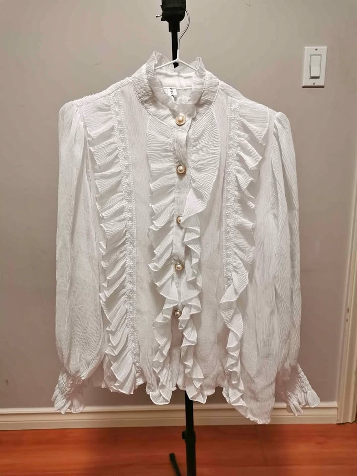 Victorian Ruffle Blouse (Relocation sale - must go by Mar 21)