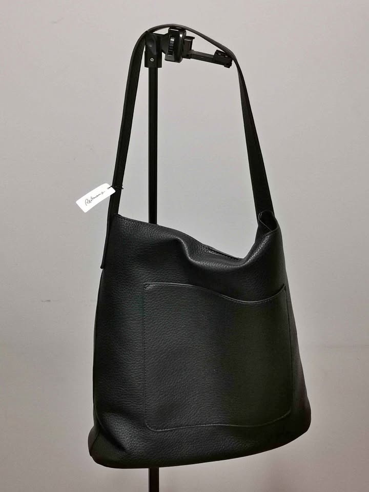 FINAL PRICE - Black Faux Leather Tote
