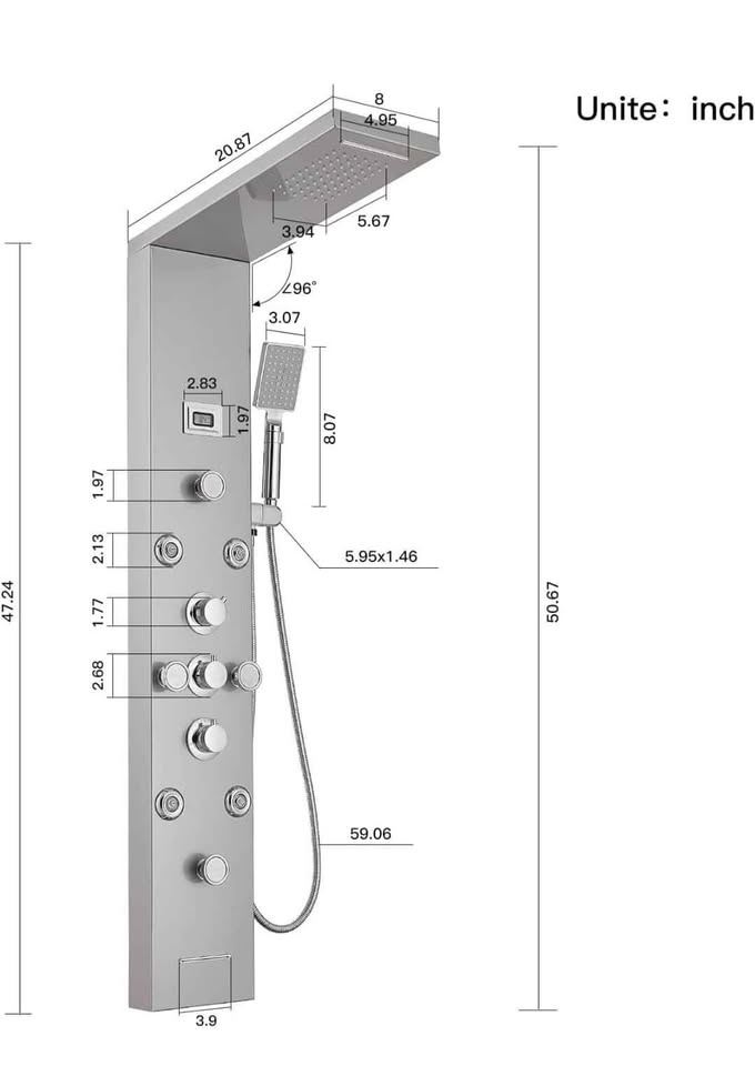 BWE 6-in-1 Shower Panel Tower System - photo 5