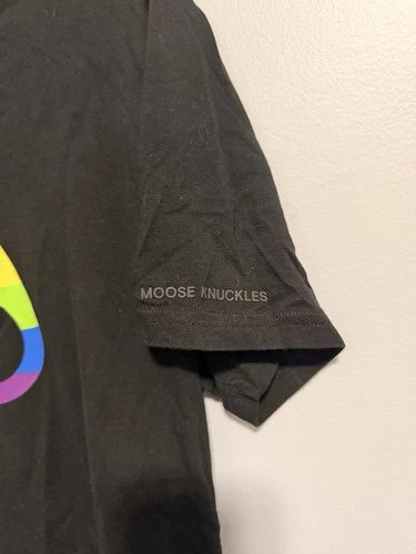 Moose Knuckles Canada Men's TShirt - Black/ Pride Logo - Size L - photo 4