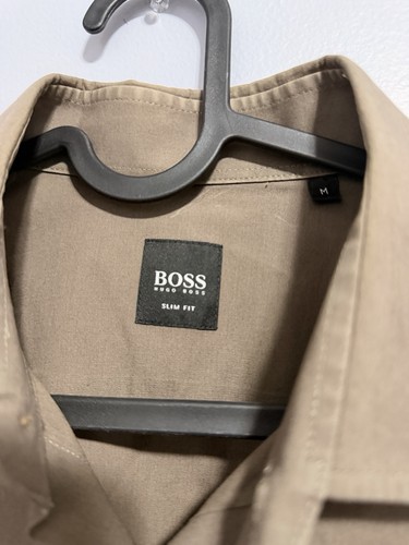 BOSS Hugo Boss Men’s Slim Fit Shirt - Tan Khaki - Long Sleeve M - photo 3