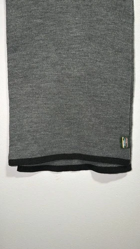 L.L. Bean Men’s/Unisex Grey Flat Knit Scarf - Black Border - photo 2