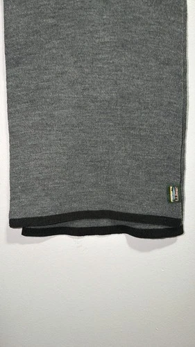 L.L. Bean Men’s/Unisex Grey Flat Knit Scarf - Black Border - photo 3