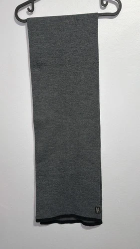 L.L. Bean Men’s/Unisex Grey Flat Knit Scarf - Black Border - photo 4
