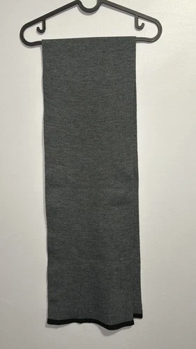 L.L. Bean Men’s/Unisex Grey Flat Knit Scarf - Black Border - photo 5