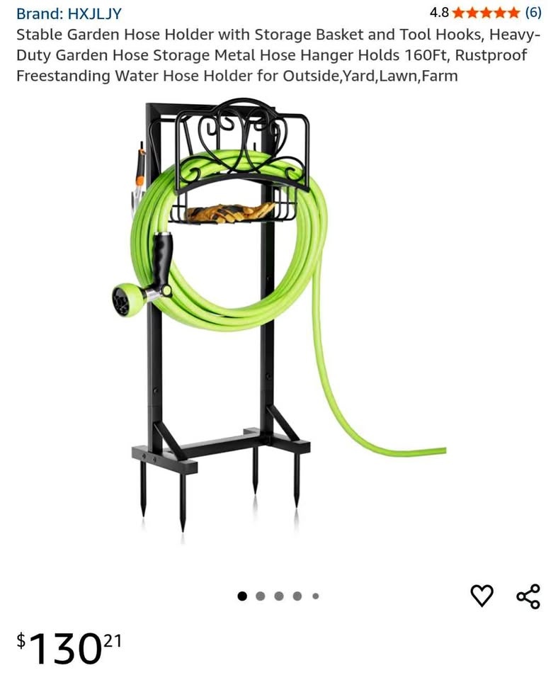 Metal Garden Hose Holder - New