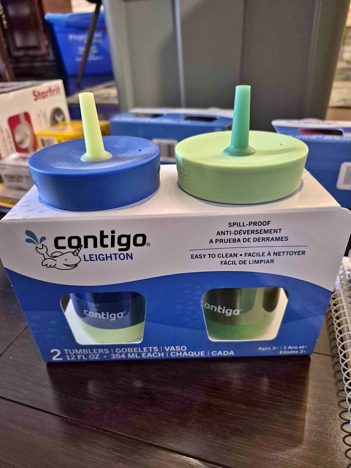Brand New Contigo Leighton 2-Pack Tumblers Blue/Green 12oz