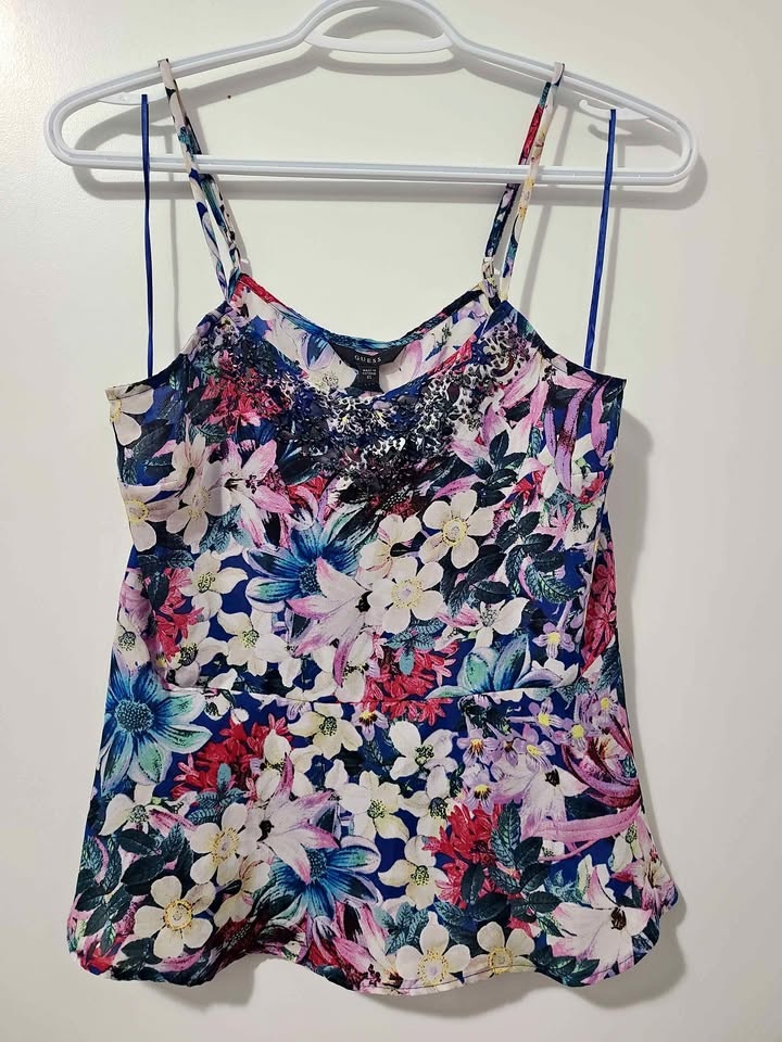 GUESS Floral Peplum Tank Top XS