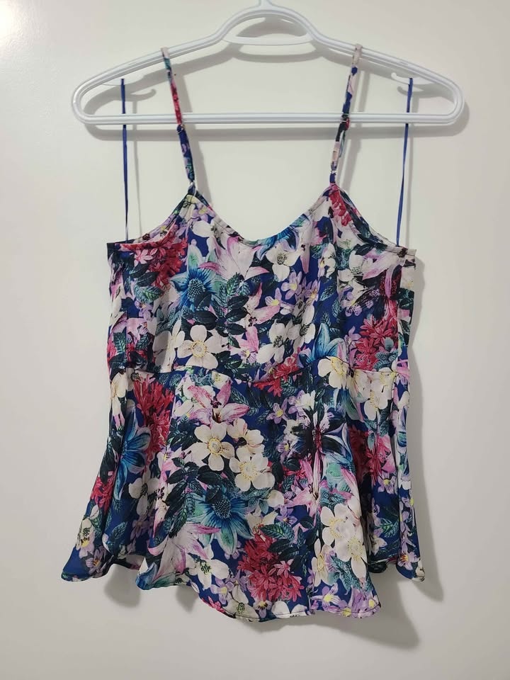 GUESS Floral Peplum Tank Top XS - photo 2