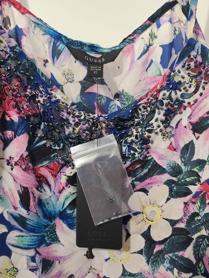 GUESS Floral Peplum Tank Top XS - photo 3