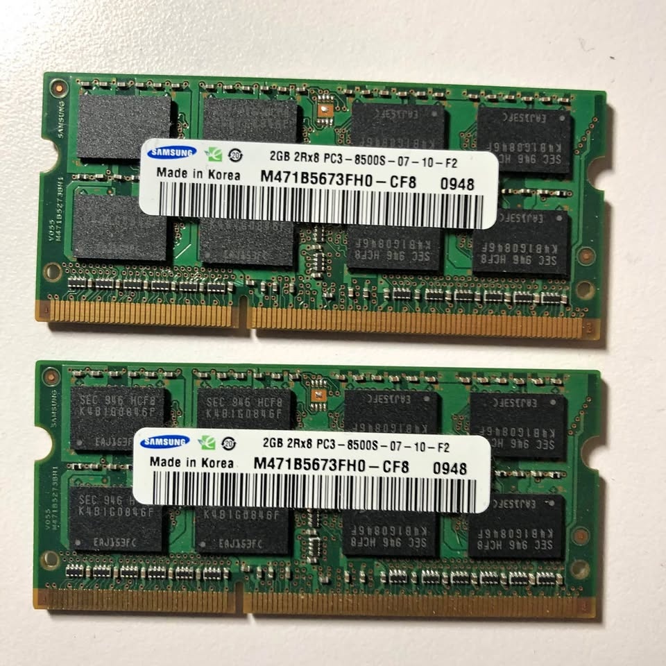 2x 2GB RAM SODIMM DDR3 Laptop Memory