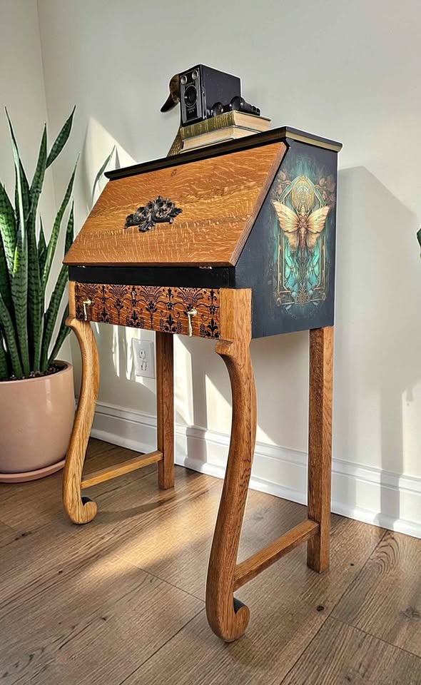 Refurbished vintage writing desk