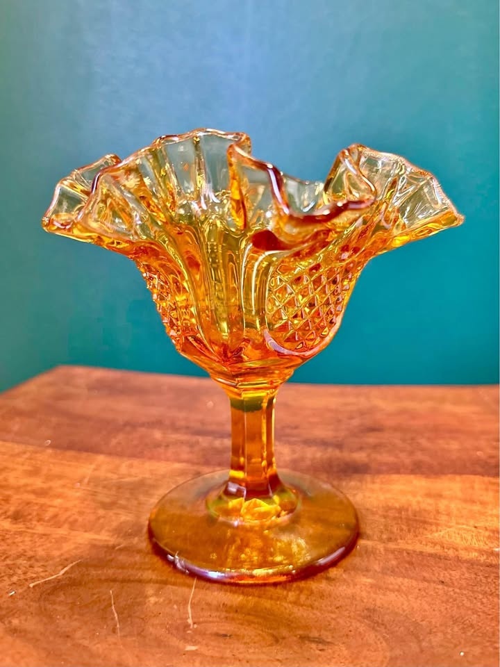 Vintage Amber Glass Catchall