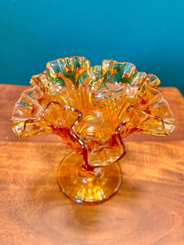 Vintage Amber Glass Catchall - photo 2