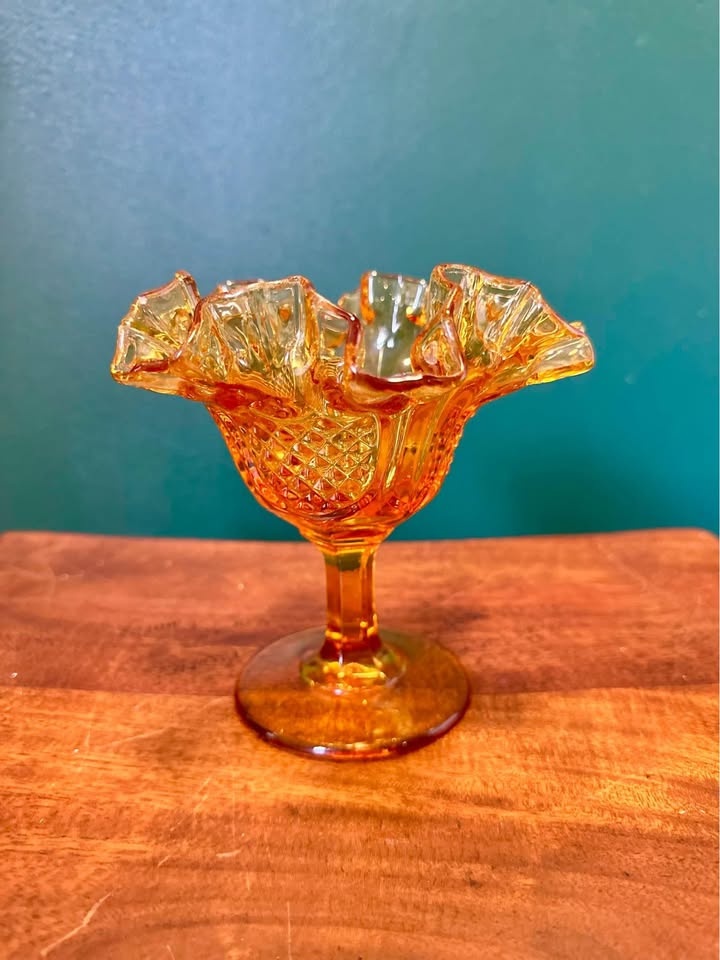 Vintage Amber Glass Catchall - photo 3