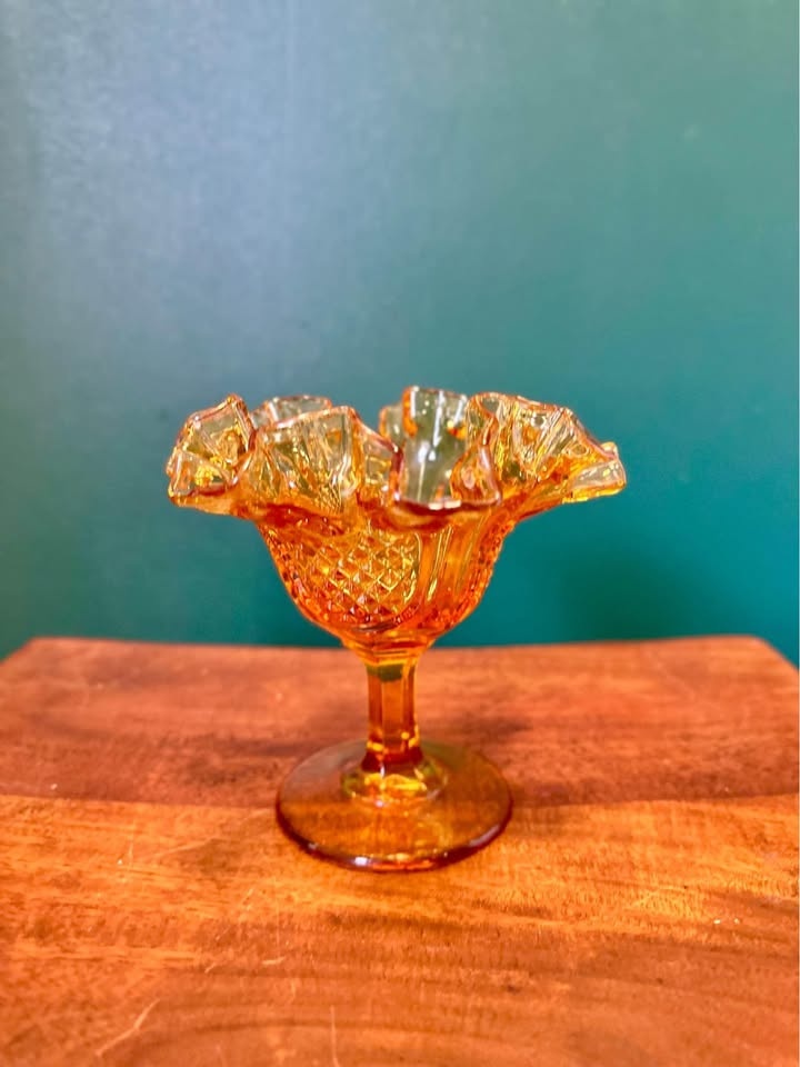 Vintage Amber Glass Catchall - photo 4