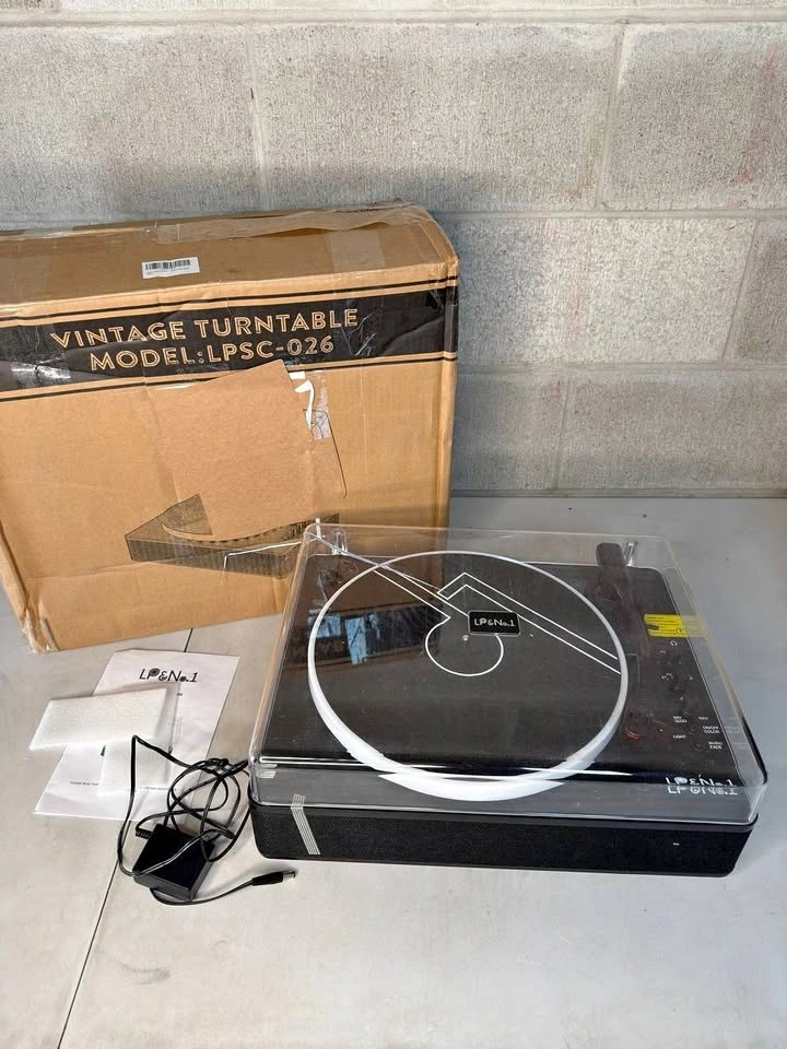 LP&No.1 Record Player with Built-in Stereo Speakers