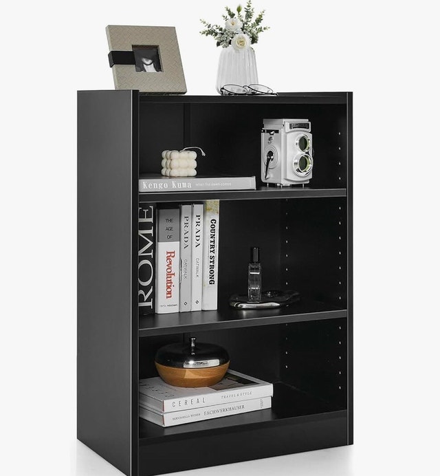 3 Tier Bookcase, Floor Standing Open Bookshelf