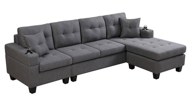 Convertible L Shaped Couch with Storage Reversible Sofa