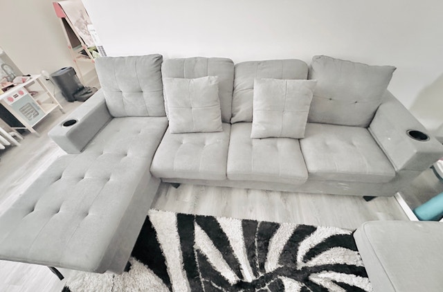 Convertible L Shaped Couch with Storage Reversible Sofa - photo 2