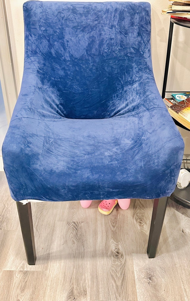 Velvet Wingback Side Chair Slipcover - Armless - photo 2