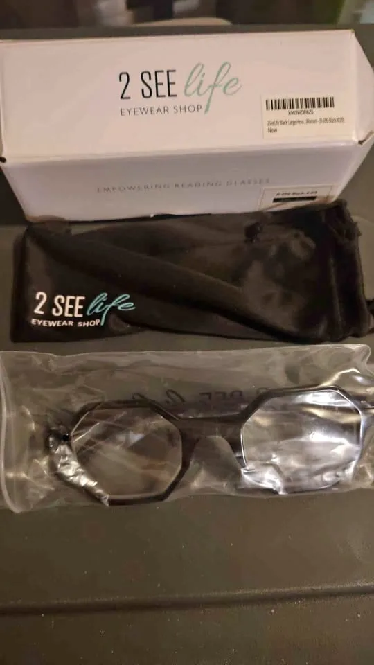 Women's reading glasses +4 hex shape thumbnail