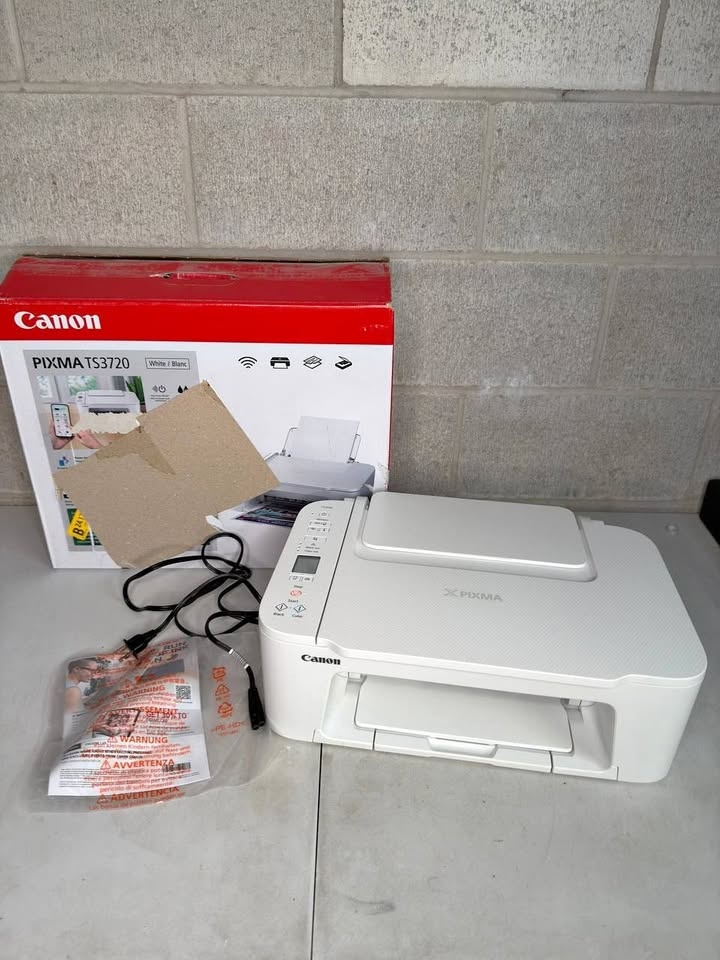 Canon PIXMA TS3720 Wireless All-in-One Printer - White