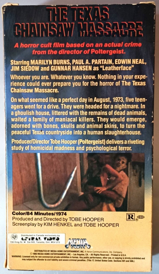 The Texas Chainsaw Massacre VHS - photo 5