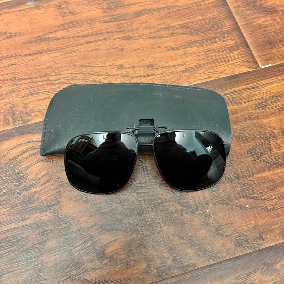 Vintage Clip on Sunglasses with Case