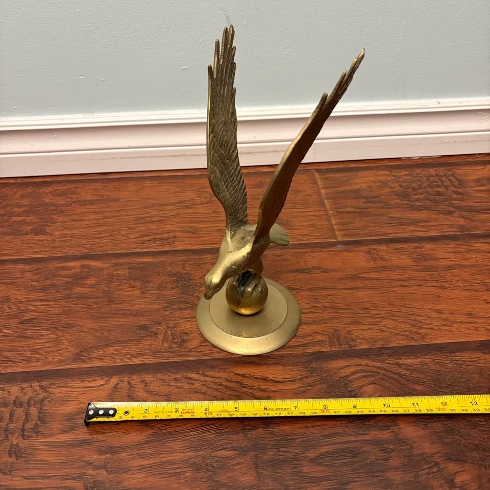 Vintage Brass Eagle Statue - photo 3
