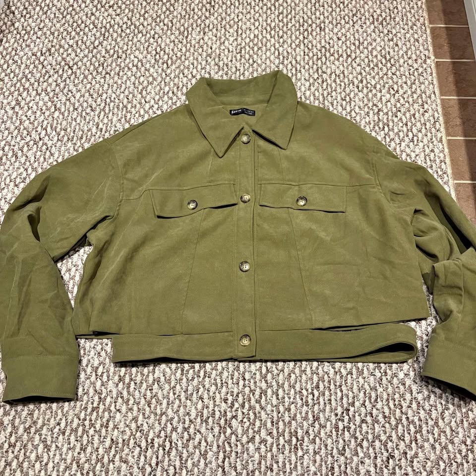 SHEIN Khaki Green Utility Jacket