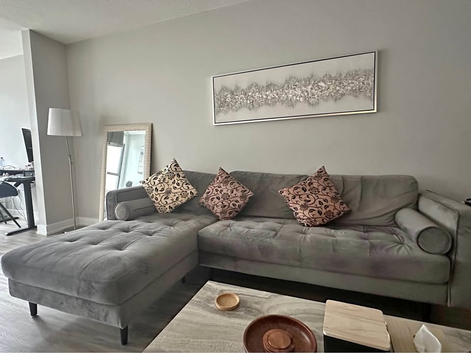 L-Shaped 4 Seater Velvet Sofa