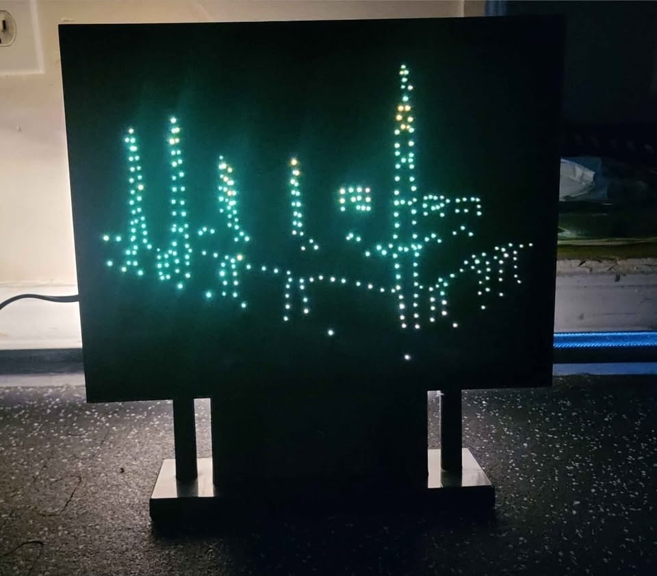 LED Masjid Light Display with Desk Clock | Islamic Decor - photo 2