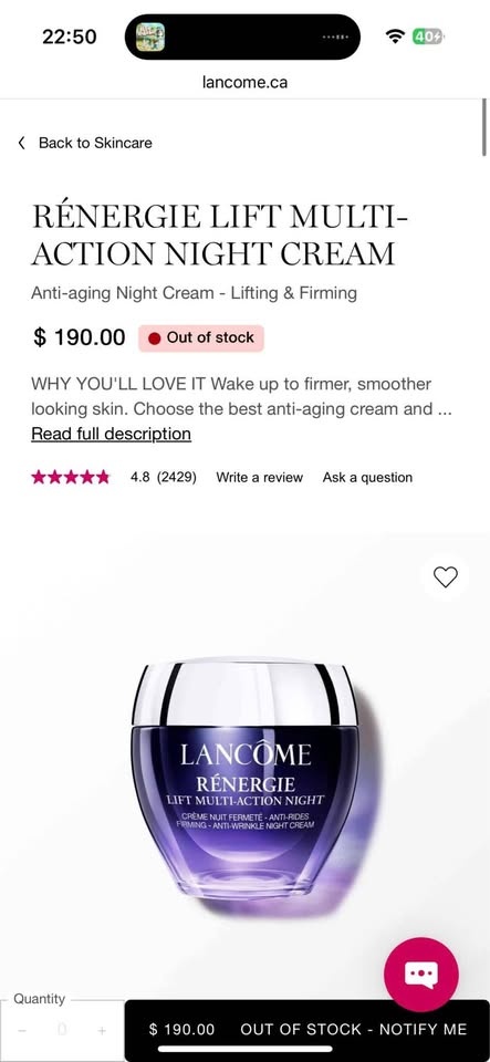 Lancôme Rénergie Lift Night Cream 15ml - Anti-aging, Lifting & F - photo 5