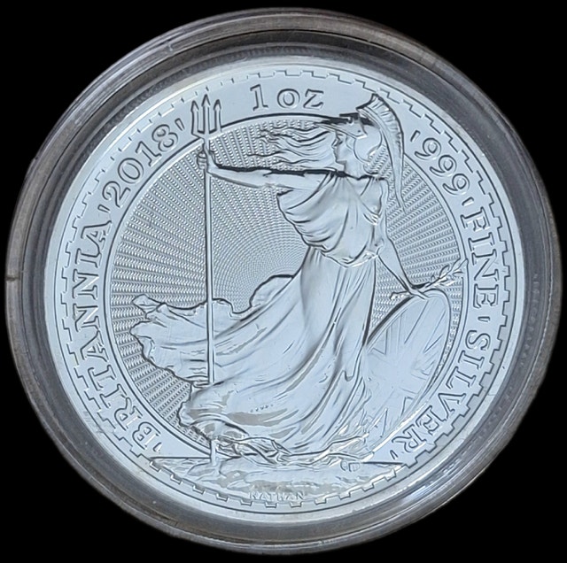 2018 British Britannia 1 Oz  Silver Coins, BU