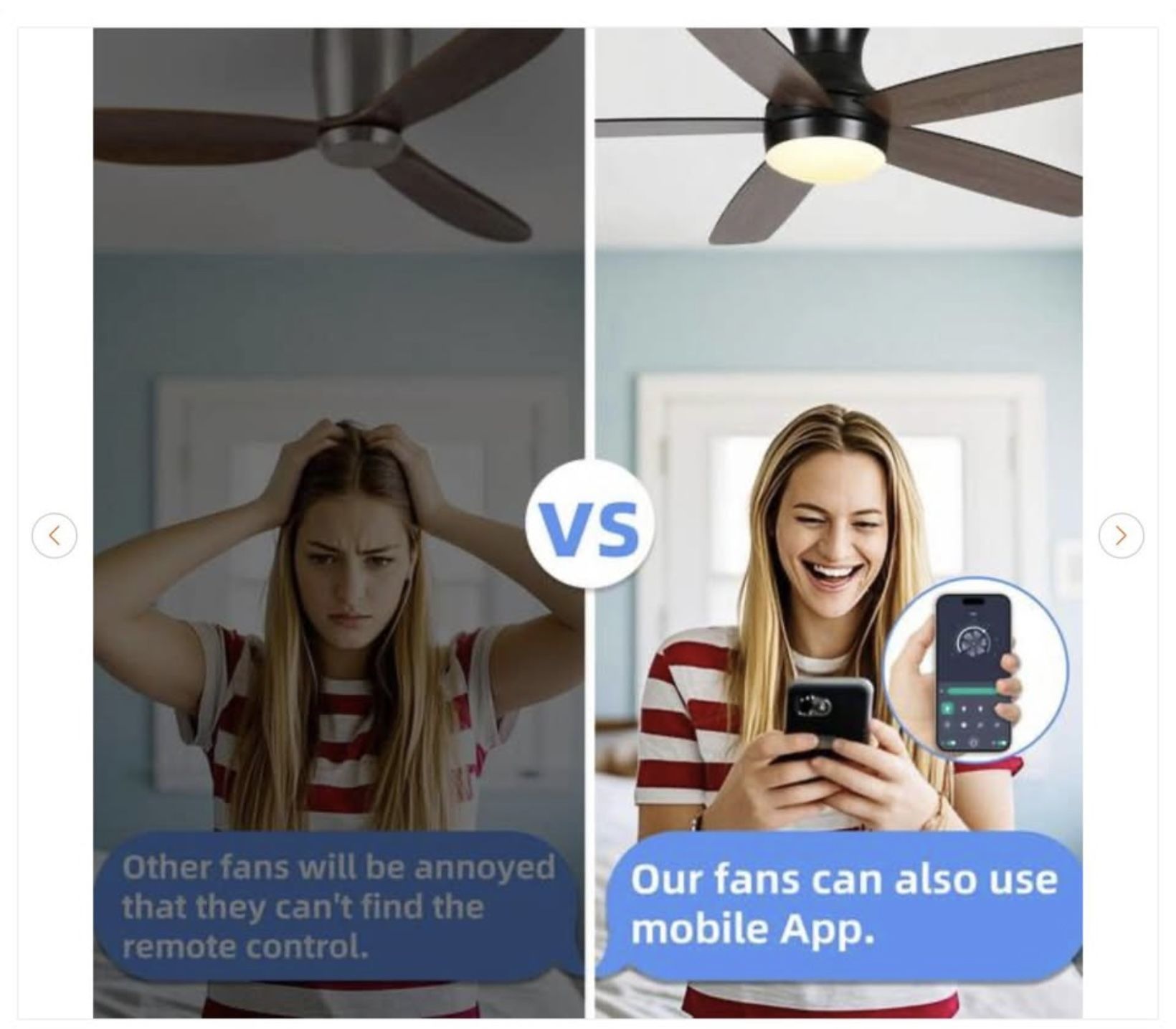 52" Smart Black Ceiling Fan with Dimmable LED Light - New - photo 3