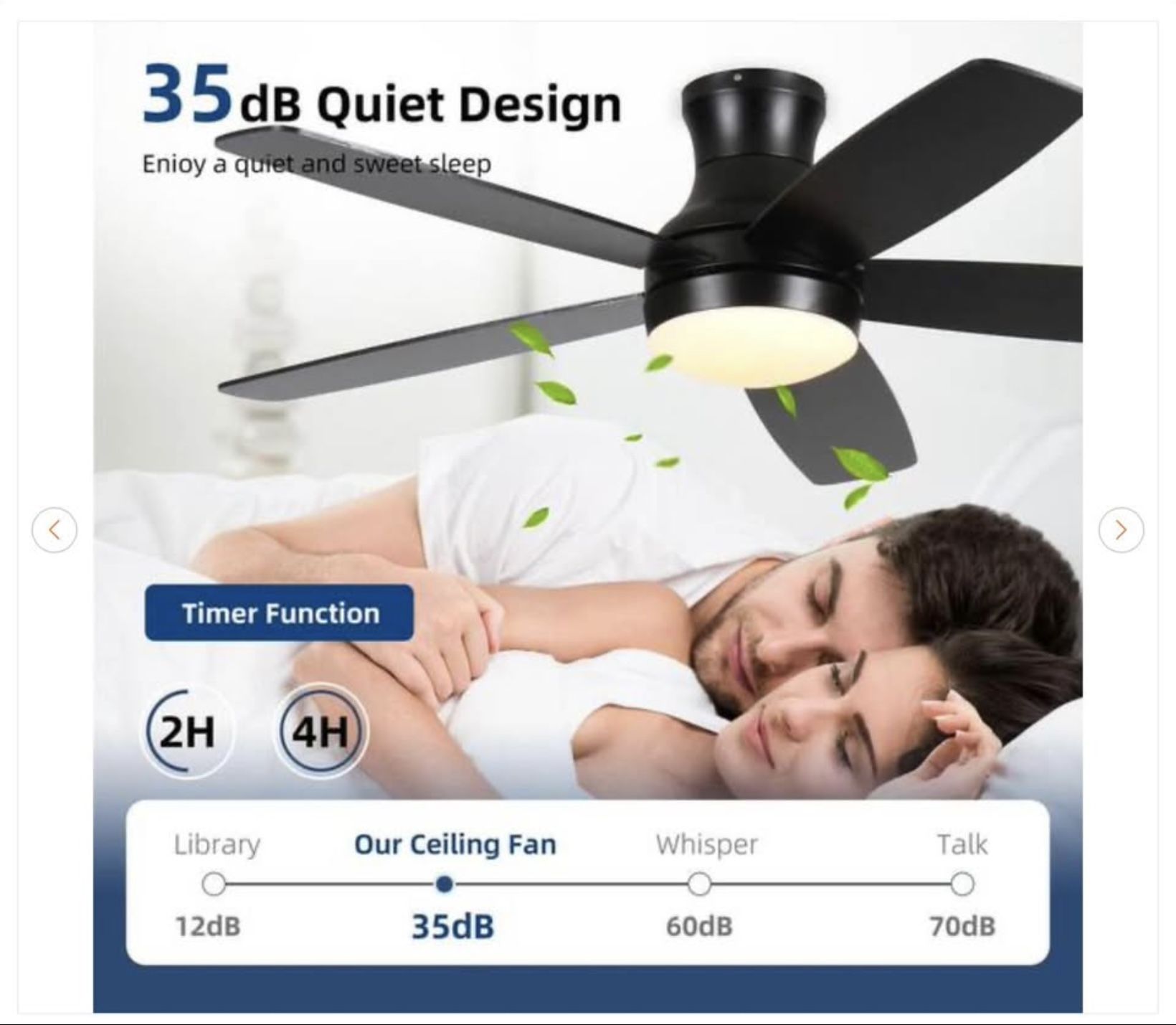 52" Smart Black Ceiling Fan with Dimmable LED Light - New - photo 4