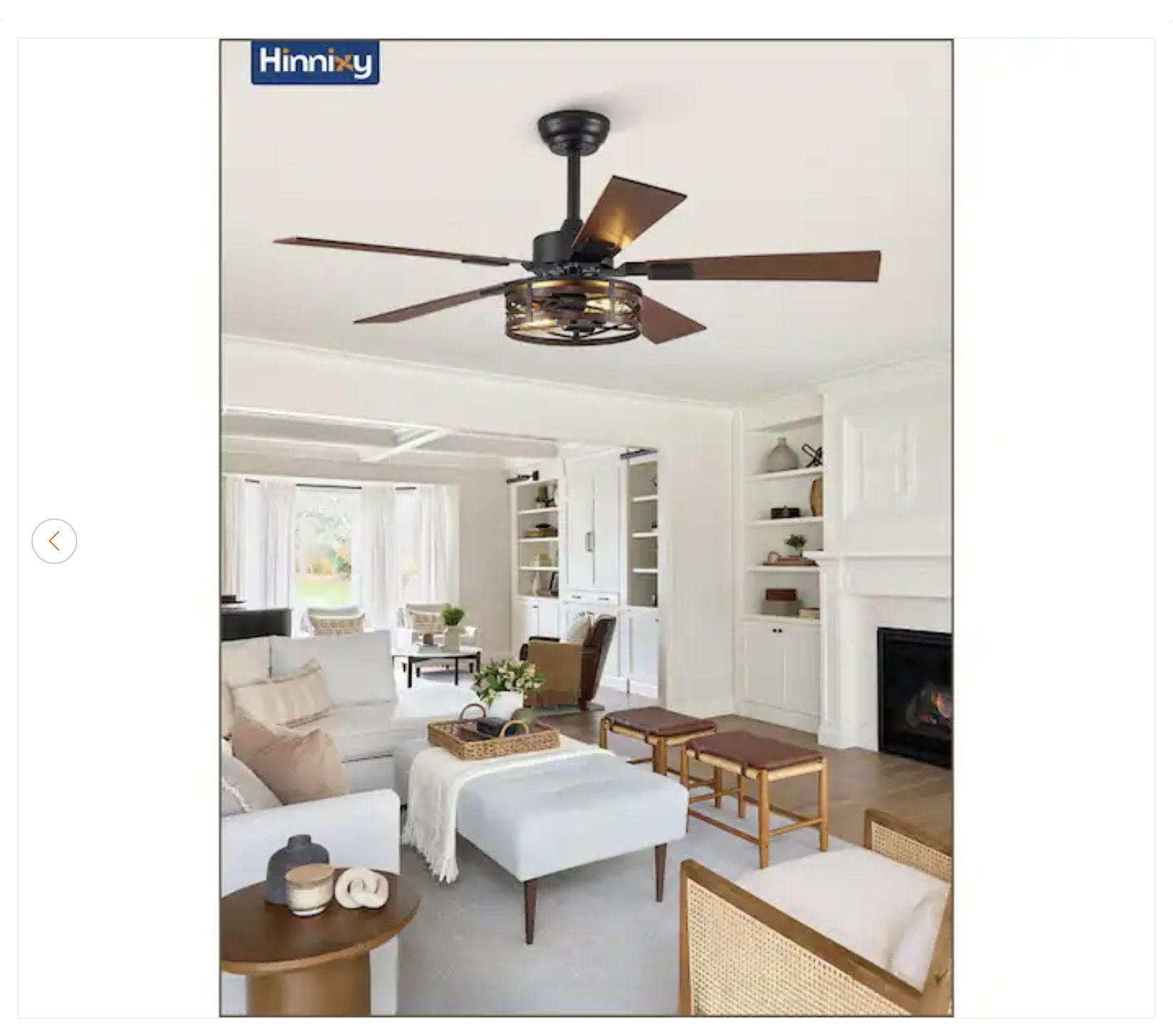 48 in. Indoor Black Farmhouse Caged Ceiling Fan