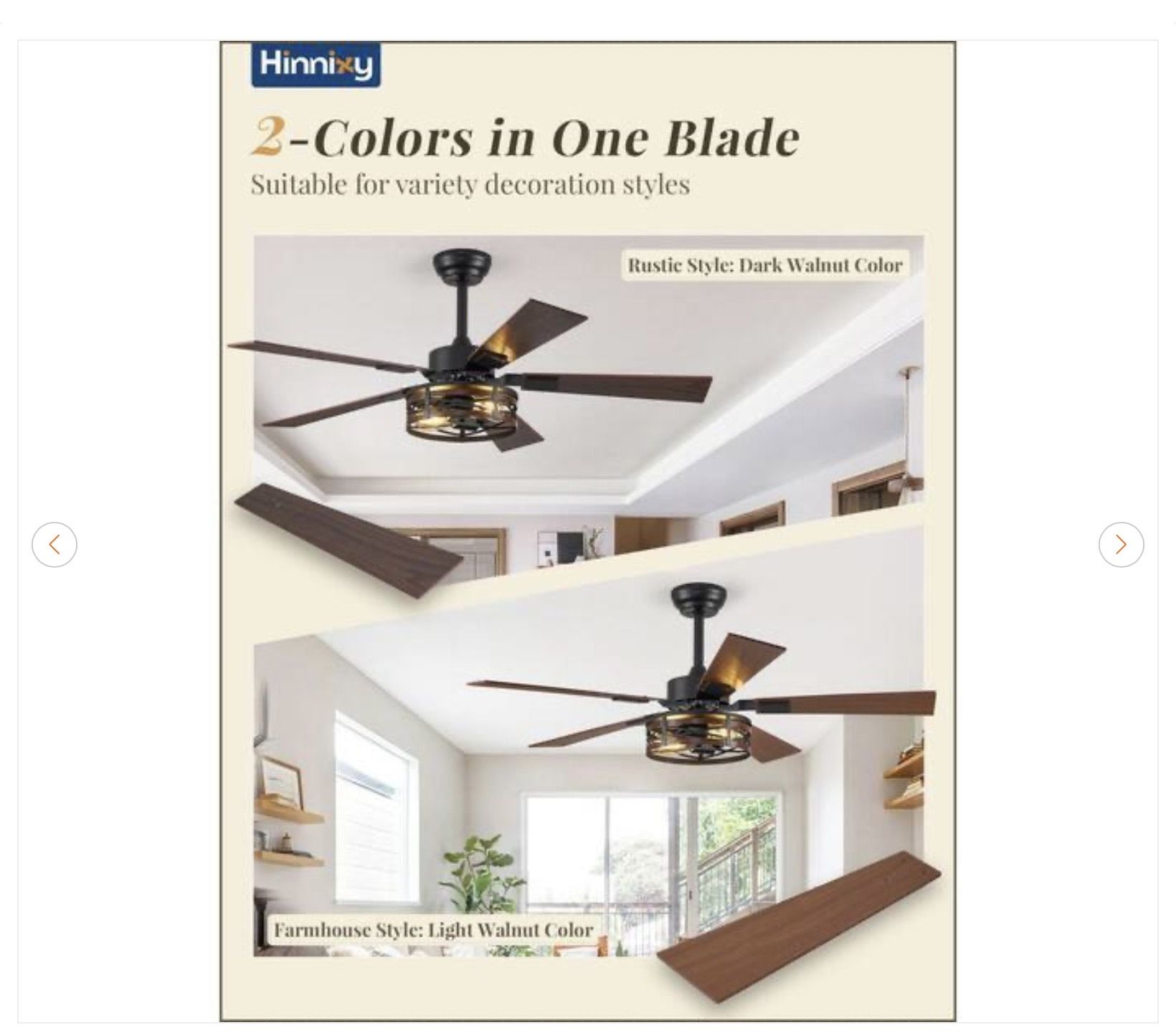 48 in. Indoor Black Farmhouse Caged Ceiling Fan - photo 5